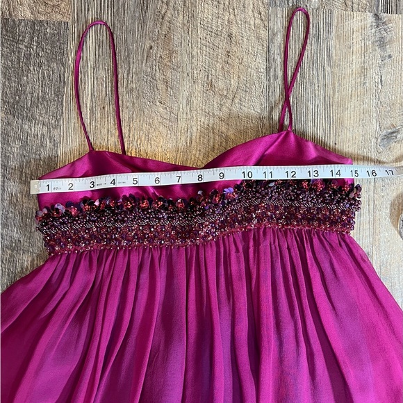 Marc Bouwer Silk/Satin Ombre Chiffon Empire Waist Knee Length Party Dress Size 2 - Picture 13 of 14